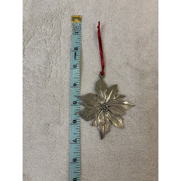 Fischer Pewter Poinsettia Ornament Richmond Va Christmas Tree Ornament Holiday - Picture 4 of 5